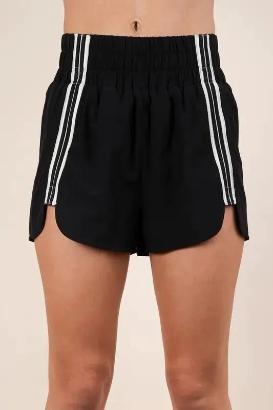 VERY J Striped Trim Detail Activewear Shorts - Fritsch & Co.