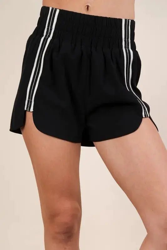 VERY J Striped Trim Detail Activewear Shorts - Fritsch & Co.