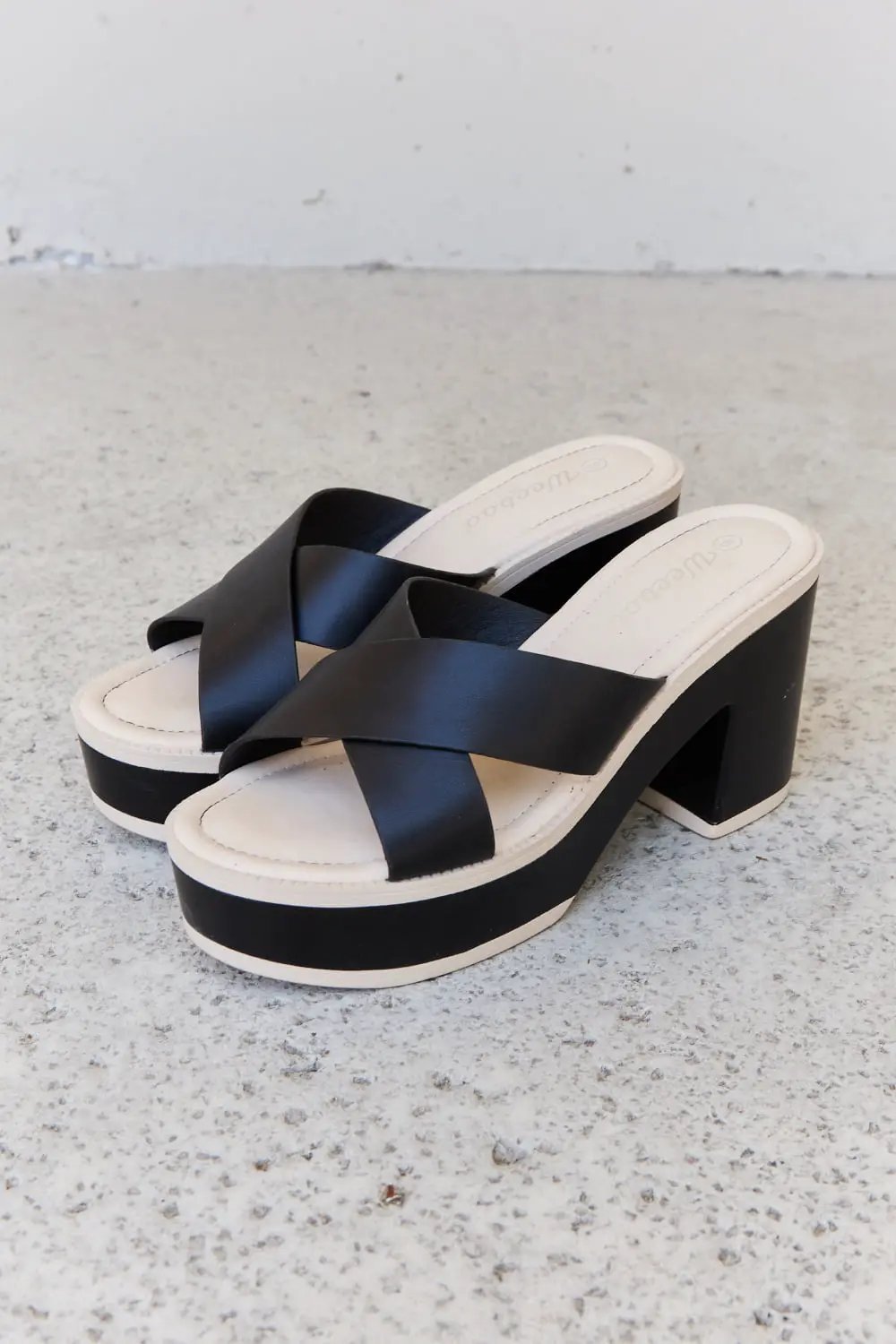 Weeboo Cherish The Moments Contrast Platform Sandals in Black - Fritsch & Co.
