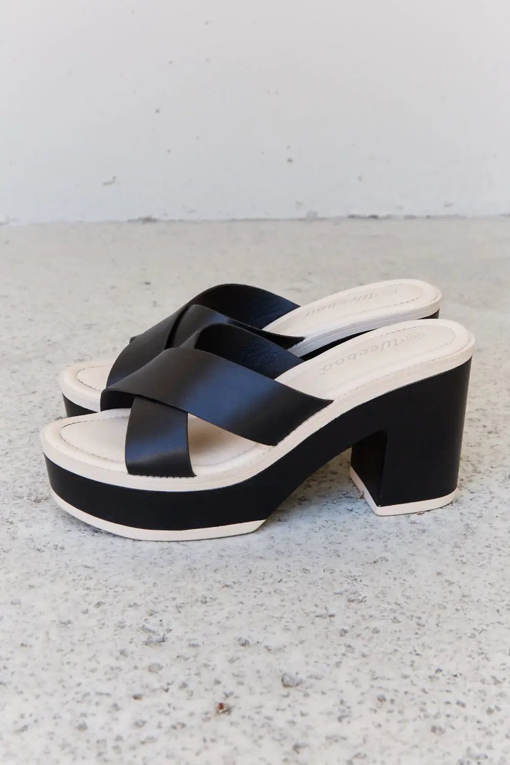 Weeboo Cherish The Moments Contrast Platform Sandals in Black - Fritsch & Co.