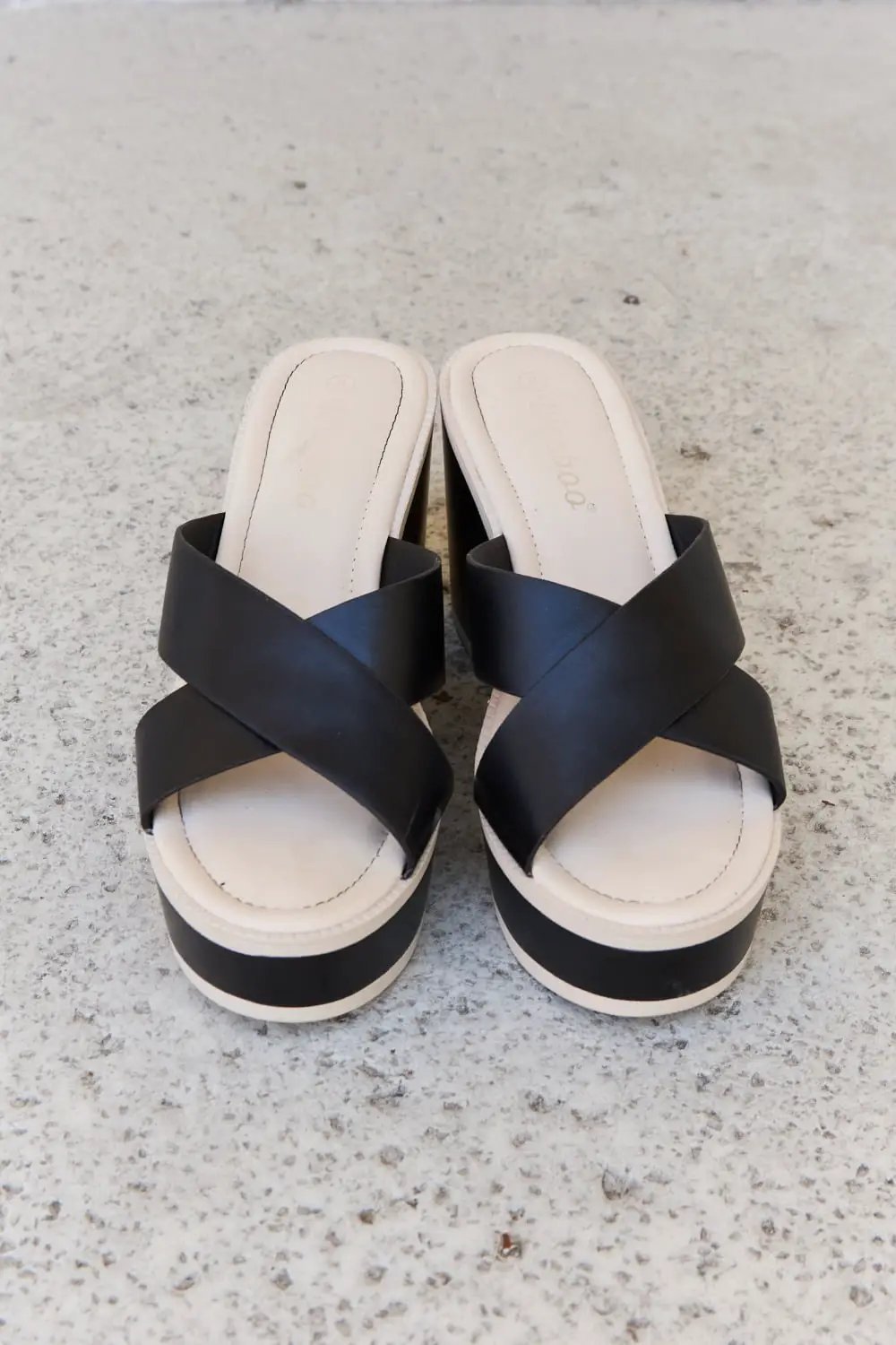 Weeboo Cherish The Moments Contrast Platform Sandals in Black - Fritsch & Co.