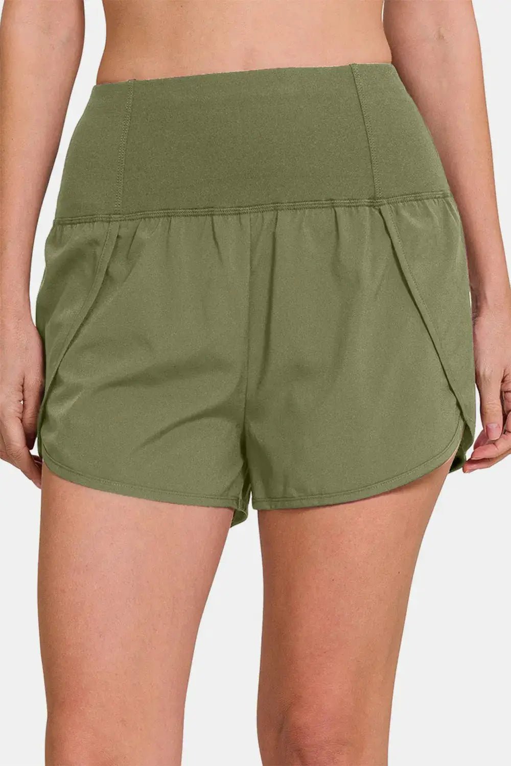 Zenana High - Waisted Zippered Back Pocket Active Shorts - Fritsch & Co.
