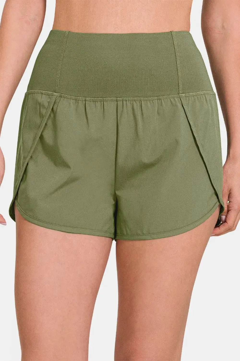 Zenana High - Waisted Zippered Back Pocket Active Shorts - Fritsch & Co.
