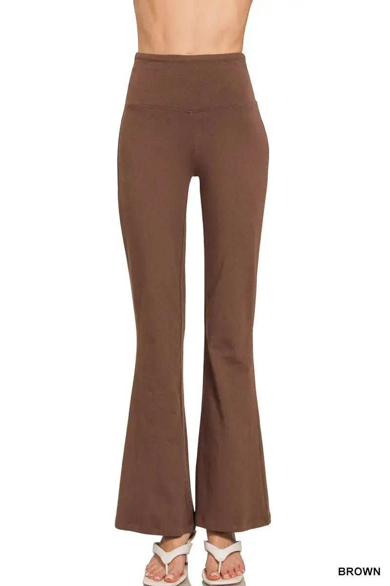 Zenana Wide Waistband Yoga Flare Pants - Fritsch & Co.
