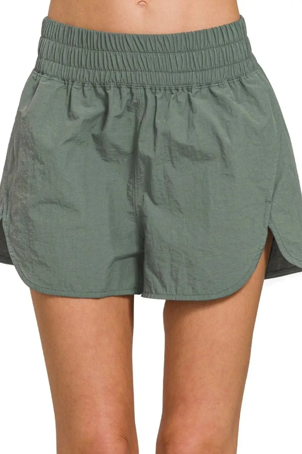 Zenana Windbreaker Smocked Waistband Running Shorts - Fritsch & Co.