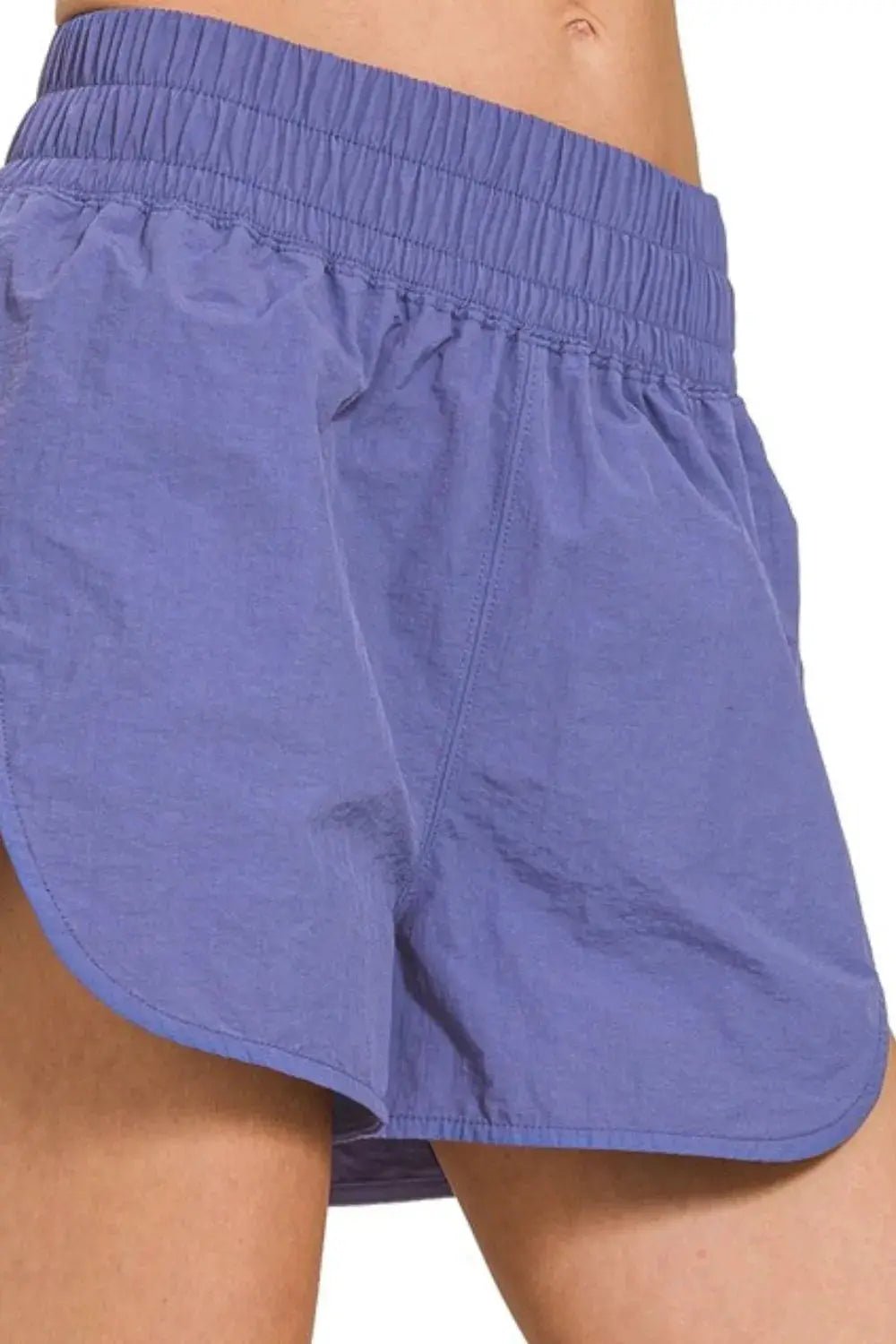 Zenana Windbreaker Smocked Waistband Running Shorts - Fritsch & Co.