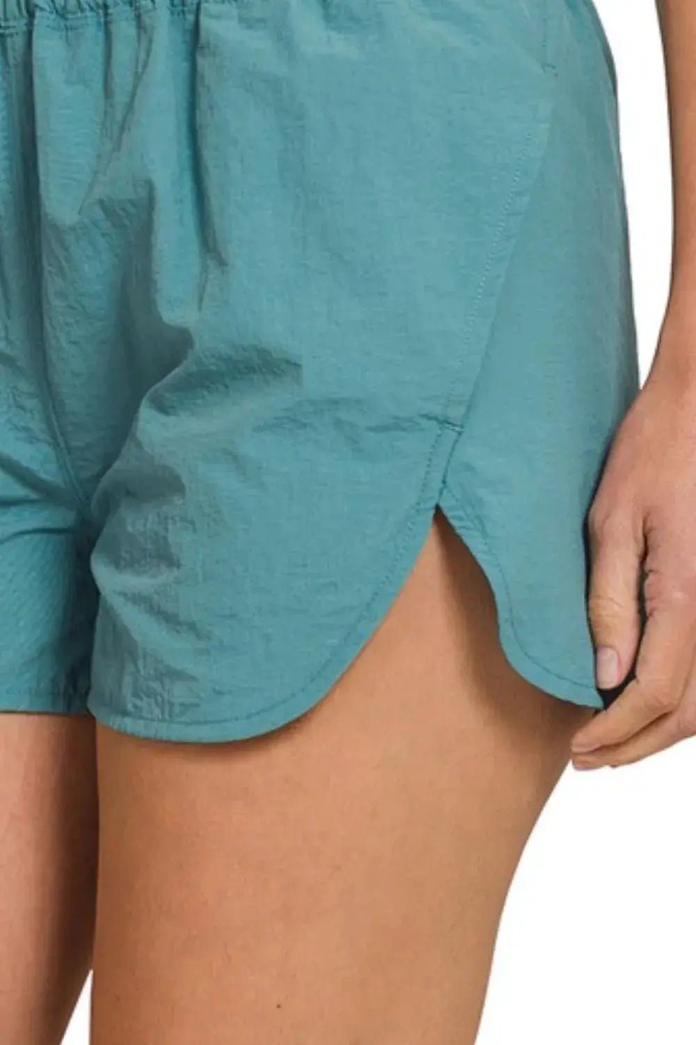 Zenana Windbreaker Smocked Waistband Running Shorts - Fritsch & Co.