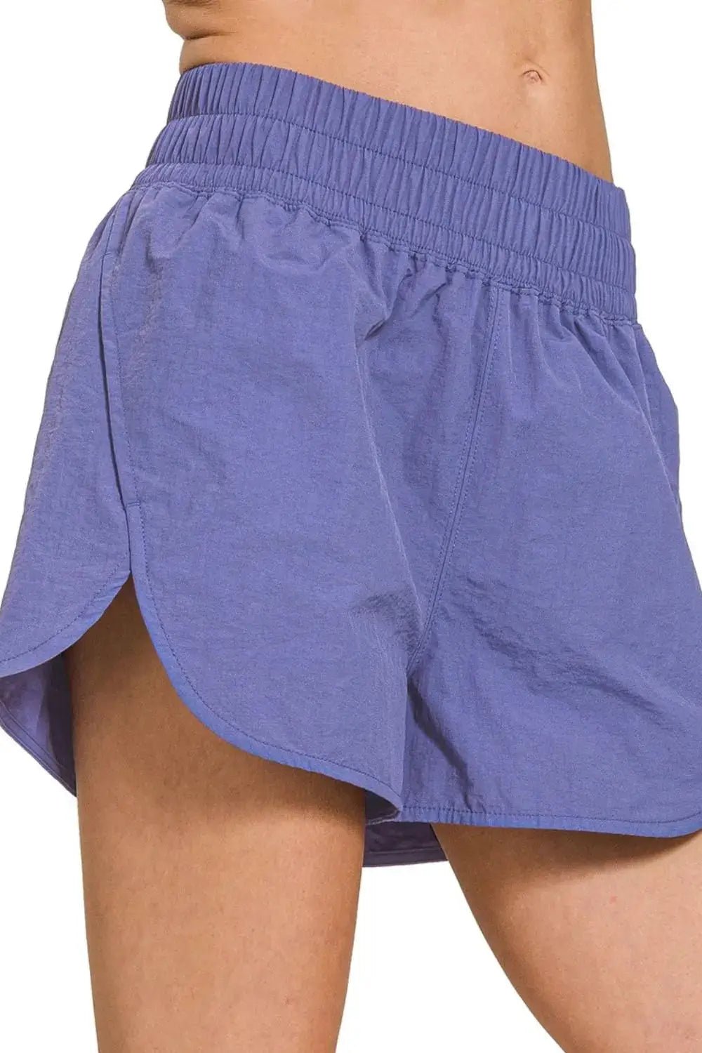 Zenana Windbreaker Smocked Waistband Running Shorts - Fritsch & Co.