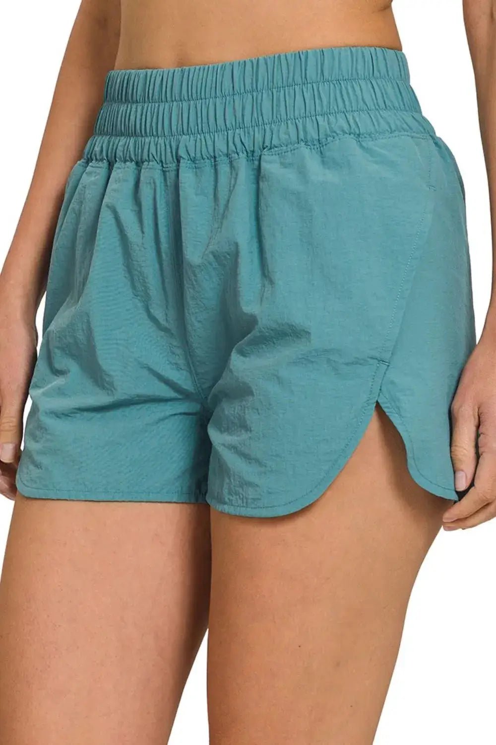 Zenana Windbreaker Smocked Waistband Running Shorts - Fritsch & Co.